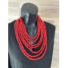 Намисто з дерева, ручна робота, намисто червоний колір 7 рядів