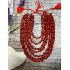 Намисто з дерева, ручна робота, намисто червоний колір 7 рядів