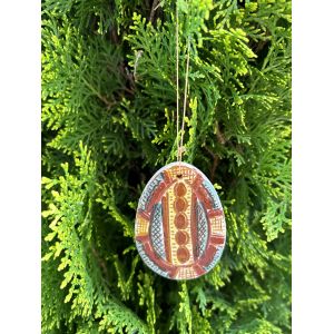 Прикраса на кошик писанка Косівська кераміка 6,5х5 см ручна робота