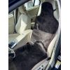 Накидка на автомобільне сидіння з овечої шерсті з підголовником коричневий колір