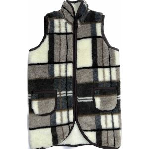 Жилет з овечої вовни орнамент довгий на блискавці, безрукавка жіноча довга