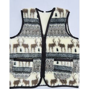 Жилет жіночий з овечої шерсті Олені  (безрукавка жіноча, стьобаний жилет) 54 розмір