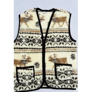 Жилет з овечої шерсті Клітинка безрукавка жіноча розмір 3 XL