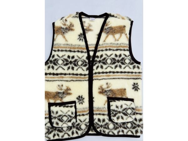 Жилет з овечої шерсті Клітинка безрукавка жіноча розмір 3 XL