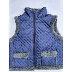 Жилет з овечої шерсті болонь, безрукавка овеча шерсть, синього кольору 56 розмір