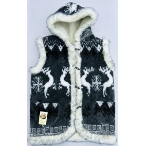 Жилет жіночий з овечої шерсті, орнамент олені, розмір 50