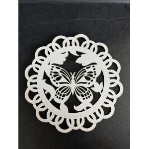 Дерев’яна підставка під гаряче "Метелик" 14 см