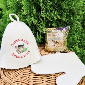 Шапка для лазні, сауни білий