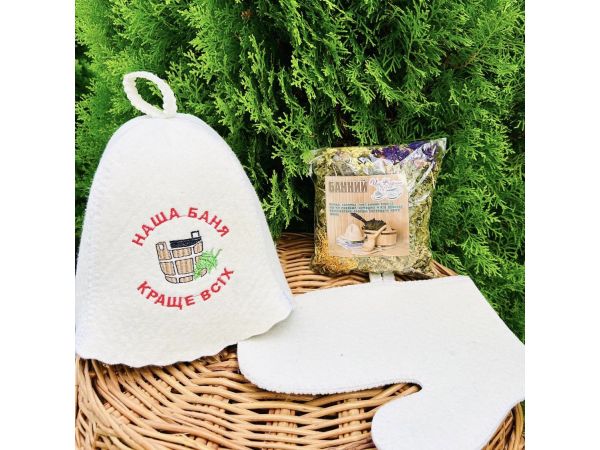 Шапка для лазні, сауни білий