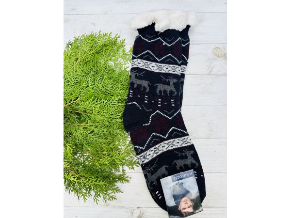 Шкарпетки чоловічі, носки з овечої шерсті, носки теплі, носки овчина орнамент світло сірі 39-42, 43-45