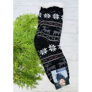 Шкарпетки чоловічі, носки з овечої шерсті, носки теплі, носки овчина орнамент синьо-чорні 39-42, 43-45 43-45