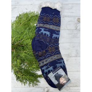 Шкарпетки чоловічі, носки з овечої шерсті, носки теплі, носки овчина олені коричнево-чорні 39-42,43-45 43-45