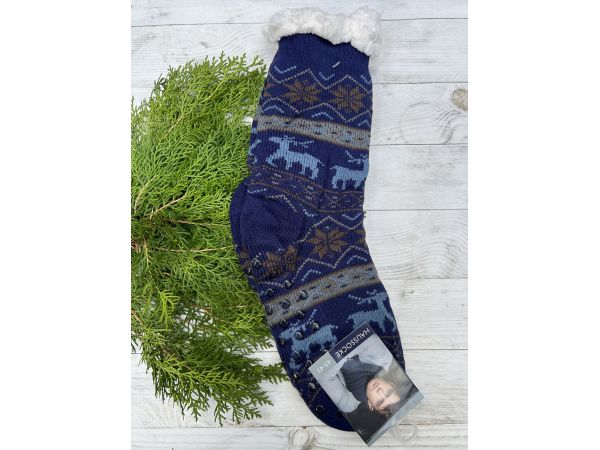 Шкарпетки чоловічі, носки з овечої шерсті, носки теплі, носки овчина олені коричнево-чорні 39-42,43-45 43-45