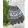 Рукавиці з овечої шерсті "Олені", Сірі