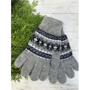 Рукавиці з овечої шерсті "Орнамент", Сірий