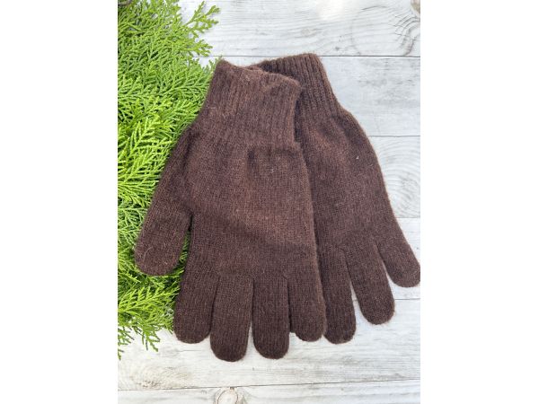 Чоловічі рукавиці з овечої шерсті, коричневі