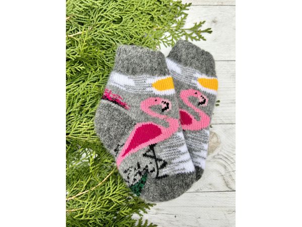 Шкарпетки дитячі 10-12 см від 0 до 2 років фламінго