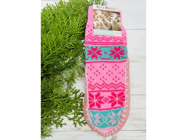 Шкарпетки дитячі з підошвою розмір 32-35 18 см рожевий