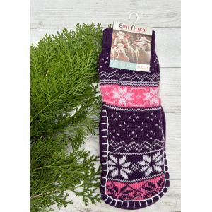 Шкарпетки дитячі з підошвою розмір 32-35 18 см фіолетовий