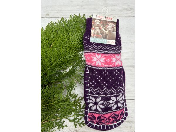 Шкарпетки дитячі з підошвою розмір 32-35 18 см фіолетовий