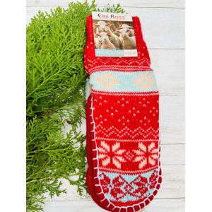 Шкарпетки дитячі з підошвою розмір 32-35 18 см червоний