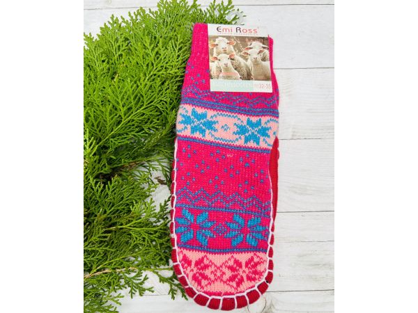 Шкарпетки дитячі з підошвою розмір 32-35 18 см фуксія