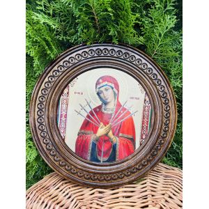 Дерев'яна тарілка (ікона) "Семистрільна" 30 см