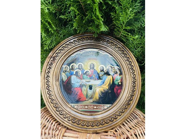 Дерев'яна тарілка (ікона) "Тайна Вечеря" 30 см