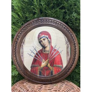 Дерев'яна тарілка (ікона) "Семистрільна" 40 см