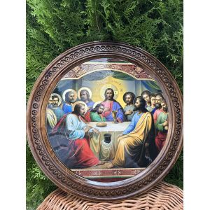 Дерев'яна тарілка (ікона) "Тайная Вечеря" 40 см