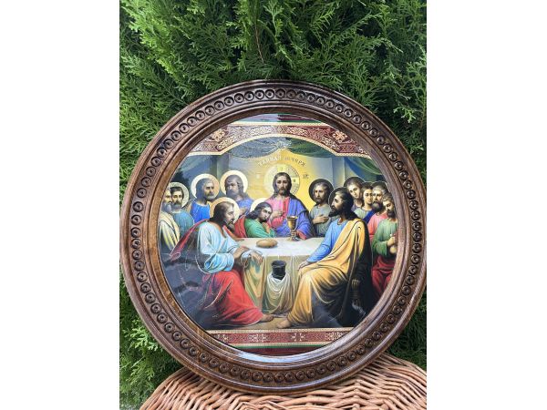 Дерев'яна тарілка (ікона) "Тайная Вечеря" 40 см