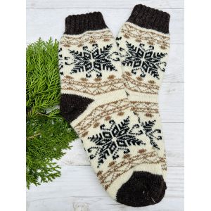 Шкарпетки жіночі з овечої шерсті орнамент