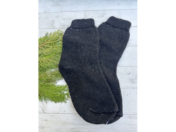 Шкарпетки жіночі з овечої шерсті, чорний колір