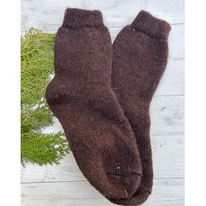 Шкарпетки жіночі з овечої шерсті, коричневий колір