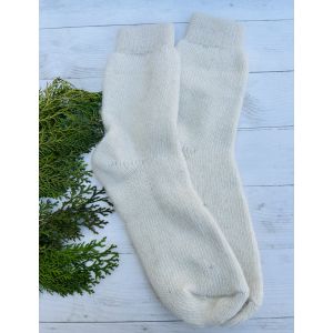 Шкарпетки жіночі з овечої шерсті, молочний колір