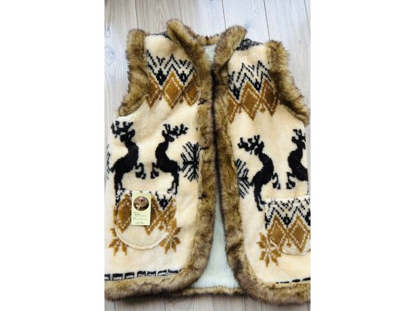 Жилет жіночий з овечої шерсті, орнамент олені розміри від 38 до 62 56