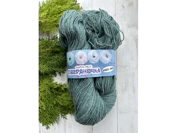Пряжа з овечої шерсті для вязання Сіверяночка 200 г аквамарин