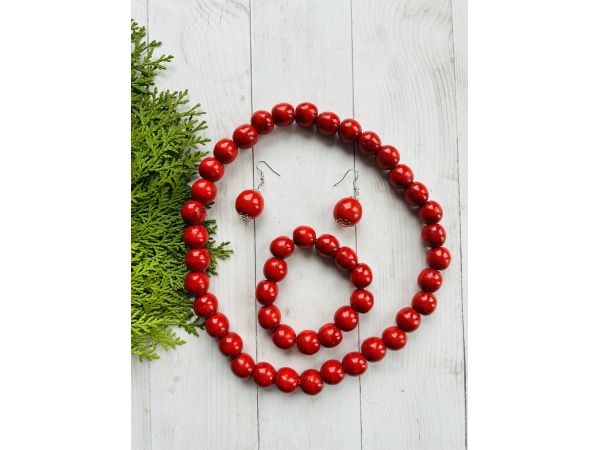 Набір прикрас з дерева Намисто сережки браслет