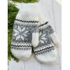 Рукавички жіночі орнамент біло-сірий