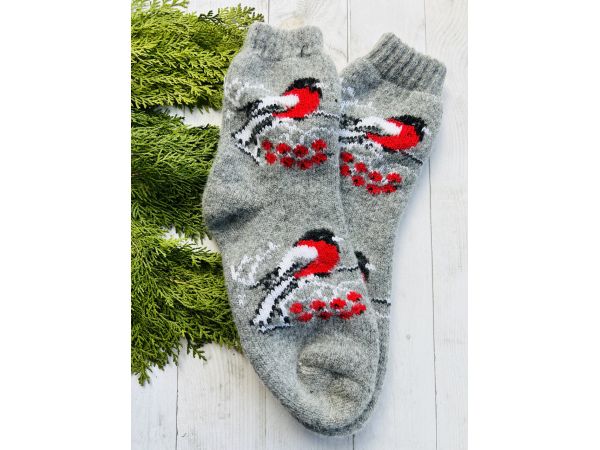 Шкарпетки жіночі з овечої шерсті снігурі