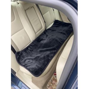 Накидка на заднє автомобільне сидіння з овечої вовни чорний колір