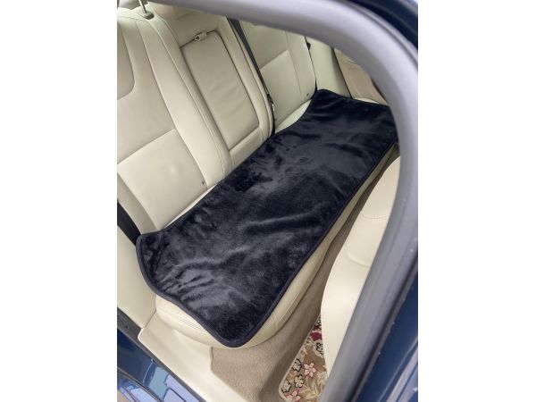 Накидка на заднє автомобільне сидіння з овечої вовни чорний колір