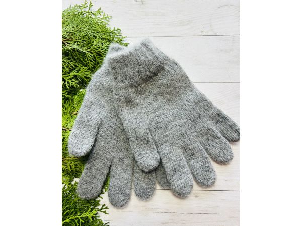 Рукавиці з овечої шерсті «Орнамент» сірі