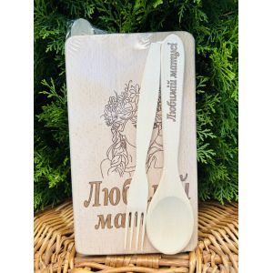 Дерев'яний набір подарунковий Любимій Матусі, подарунок на 8 березня, подарунок матері