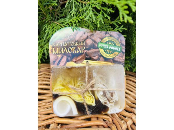 Карпатський Миловар, мило ручної роботи, 100 г Кавовий скраб