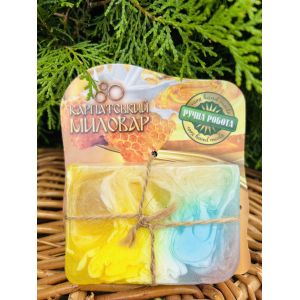 Карпатський Миловар, мило ручної роботи, 100 г Мед та молоко