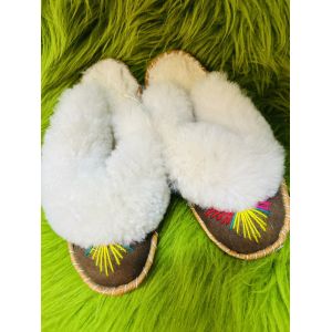 Домашні жіночі тапочки з овчини (закопанки) 37 розмір