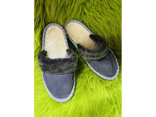 Закопанки жіночі, тапочки з овечої шерсті (тапочки з овчини закопанки, тапочки хутро закопанки ) 38 розмір