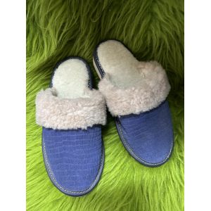Домашні тапочки жіночі з шкіри і овечої вовни, 36 розмір