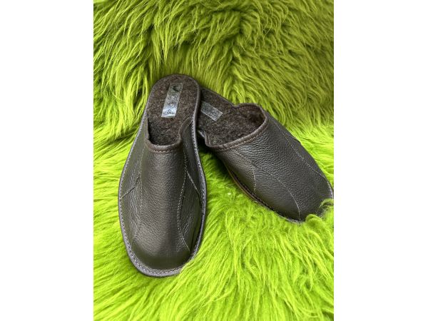 Домашні капці з овечої шерсті чоловічі розмір 41 42 43 45 коричневий 43